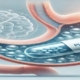 An artists rendering of a human stomach with a plenity capsule inside