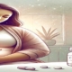 Contrave side effects illustrated through an image of an attractive, overweight woman in her mid-50s, sitting in a relaxed environment with a concerned expression, holding her stomach to symbolize discomfort or nausea.