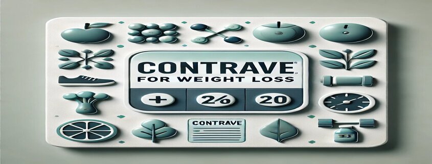 A sign with information that answers the question, "Is Contrave a good fit for your weight loss journey?"