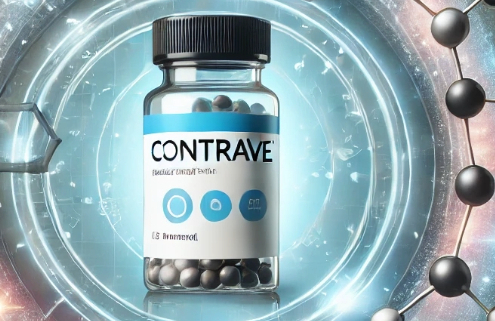 What is Contrave used for? This futuristic digital image features a bottle of Contrave, a prescription weight-loss medication, surrounded by molecular structures and glowing scientific elements. The design emphasizes the drug’s role in weight management and appetite control, highlighting its pharmaceutical and scientific background.