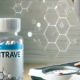 Deciding if Contrave is right for you? This image features a person standing on a scale, symbolizing a weight-loss journey, with a bottle of Contrave in the foreground. The futuristic, science-inspired background with molecular structures and DNA strands emphasizes the medication’s role in weight management and appetite control.