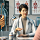 Orlistat Side Effects and Safety: A doctor discusses Orlistat with a patient, with a digestive system diagram and medication bottles highlighting the consultation.