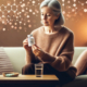 Qsymia for weight management – An overweight woman in her mid-50s sits on a cozy couch, thoughtfully examining a Qsymia pill bottle.