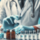 Ozempic vs Wegovy for weight loss depicted in a medical lab with a doctor testing weight loss injection pens.