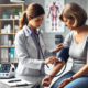 Contrave and Amlodipine Drug Interactions depicted by a medical assistant checking a patient's blood pressure.