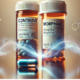 Contrave and Morphine Drug interactions portrayed by a pill bottle of contrave and another one of morphine.