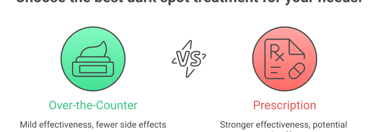 OTC vs Prescription Dark Spot Treatment: Which Actually Works Better? Comparison of over-the-counter versus prescription dark spot treatments by effectiveness and cost