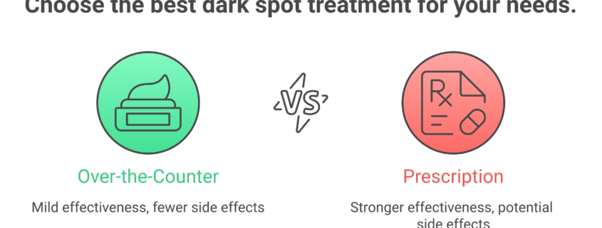 OTC vs Prescription Dark Spot Treatment: Which Actually Works Better? Comparison of over-the-counter versus prescription dark spot treatments by effectiveness and cost